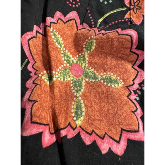 VTG Spenser Jeremy l Vintage 90’s Flower Print Capris 4 Black, orange and pink - Picture 6 of 11